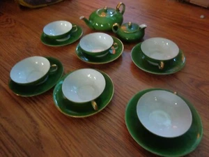Antique J & C Bavaria China Green Tea Set READ - Picture 1 of 6