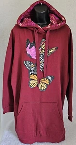 No Boundaries Juniors Womens Sweatshirt Shirt Size XXL 19 2XL Butterflies NEW - Picture 1 of 24