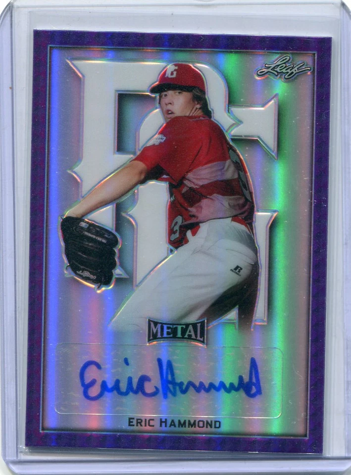 2020 Leaf Perfect Game All-American Metal Purple Eric Hammond Auto 25/25 - Image 1 of 1