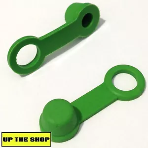 2 x Green Brake Bleed Nipple Rubber Cap Cover M6 to M10 nipples - Picture 1 of 2