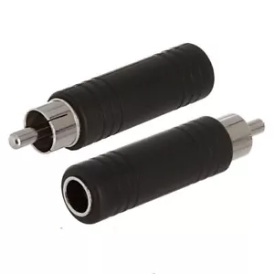 2PCS 6.35mm 1/4" Mono Female Jack to RCA Male Plug Audio Adapter Converter - Picture 1 of 4