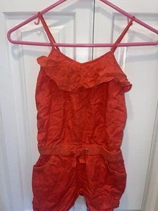 DKNY Girls Short Romper Coral Color Sz 6 - Picture 1 of 5