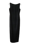 Carmen Marc Valco Black Textured Sleeveless Column Evening Gown Dress Sz 6