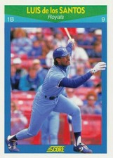 1990 Score Rising Stars Kansas City Royals Baseball Card #100 Luis de los Santos