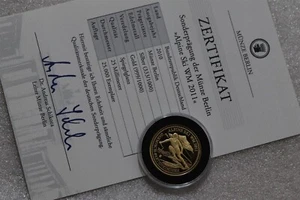 🧭 🇩🇪 Germany ALPINE SKI 2010 SILVER + GOLD PLATED WITH COA B58 #166 BX6 - Picture 1 of 5