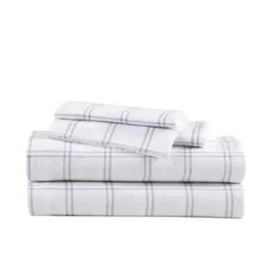 Eddie Bauer Printed Cotton Flannel 4-Pc. Sheet Set, Full - Westridge Plaid - Image 1 of 2