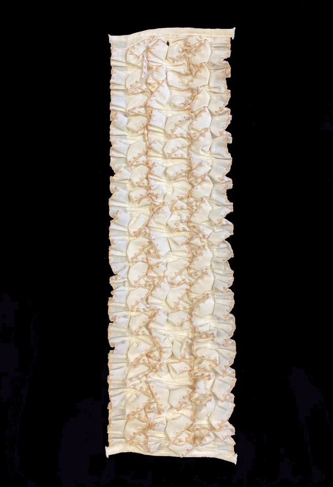 Vintage White with Gold Trim Ruffled Dickie Tuxedo Shirt Button On 1970's - Image 1 of 1