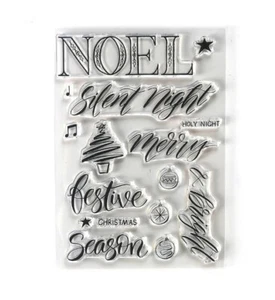 NUEVO ~ Elizabeth Craft Designs CS187 NOEL - Estampillas transparentes - Imagen 1 de 7