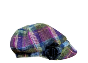 Mucros Weavers Newsboy Cap Irish 100% Wool Tweed Plaid Women's Hat Ireland NWT - Picture 1 of 21