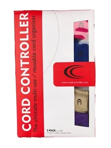 Cord Controller 5 Pack,x-Small - Blue, Beige, Pink, Purple, Red Cord Wrap Sleeve - Picture 1 of 2