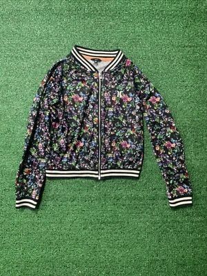 Hurley Girls Size Medium Floral Mesh Full Zip Jacket - Image 1 of 4