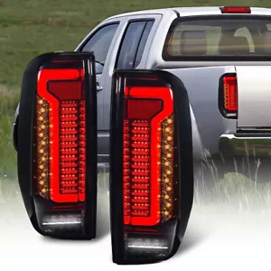 Black LED Tail Lights For 2005 06 07-2021 Nissan Navara D40 Frontier Rear Lamps - Picture 1 of 11