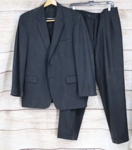 VINTAGE Christian Brooks Mens Size 43R Suit Jacket Blazer 36x29 Pants Black - Picture 1 of 18