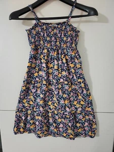 Old Navy Dress Girls L Blu Cami Tank Flare Tier Floral Smock Sleeveless Colorful - Picture 1 of 17