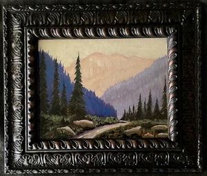Original Framed Signed Impressionist Landscape Oil Painting Mt. San Antonio, CA - Picture 1 of 5