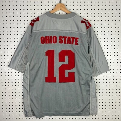Camiseta de fútbol americano vintage de Ohio State talla XL gris rojo cosida #12 Buckeyes retro  Foto 1 de 4
