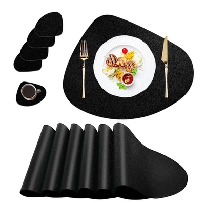 [Placemats and Coaster Sets 6] Christmas Table Mats PVC Leather Heat-Resistan... - Image 1 of 4