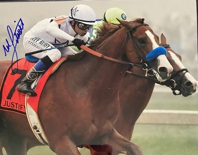 Justify photograph  Mike Smith autograph Preakness Stakes 2018 At The Wire - Изображение 1 из 2
