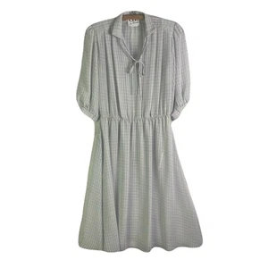 L.T.D. By Roberta Vintage Sheer Grey With Colorful Pinstripes Womens Size M - Picture 1 of 11