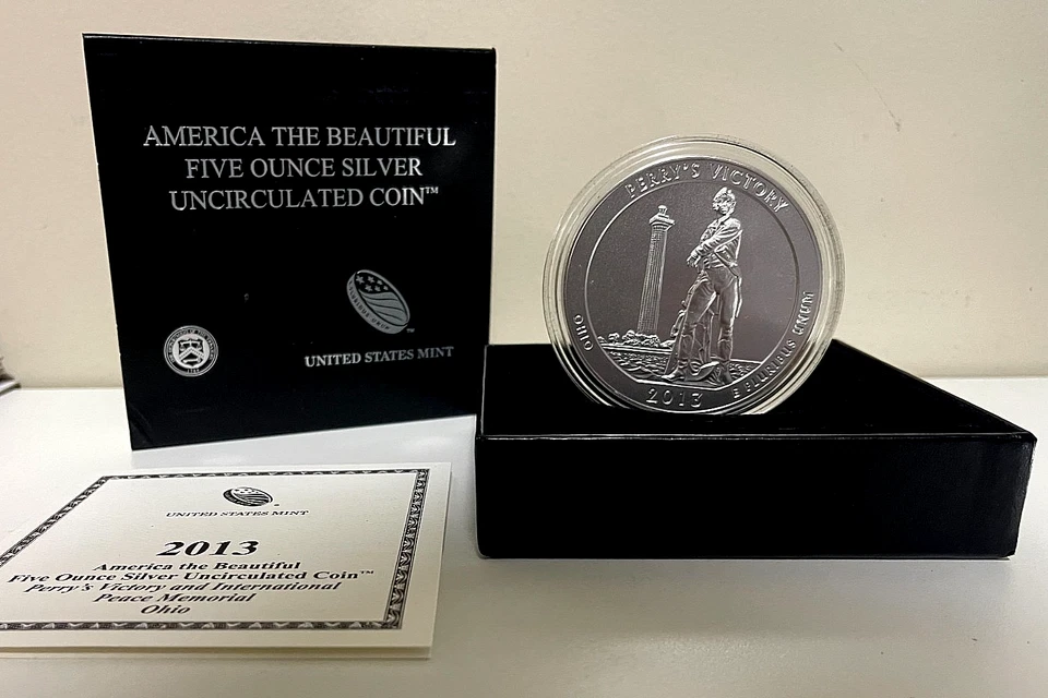 2013 America The Beautiful 5oz Silver Coin Perry’s Victory NIB w COA! MINT! - Image 1 of 4