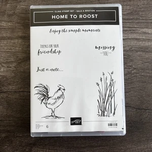 Stampin' Up Home To Roost Cling Acrylic Stamp Set Rooster Friendship - Picture 1 of 7