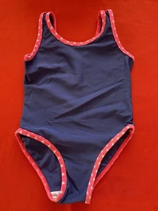 Lovely Girls Navy Swimsuit with Pink Trim Age 3-4 Years Swimming Costume - Picture 1 of 5