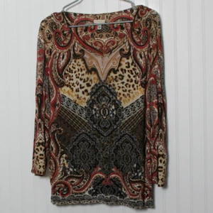 Túnica Top Chico's 3 Animal Geo Mangas 3/4 Cuello Redondo Polietileno XL - Imagen 1 de 8