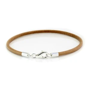 Original Pulsera de Cuero Con Plata de Ley Clasp-Unisex Pulsera - Imagen 1 de 5