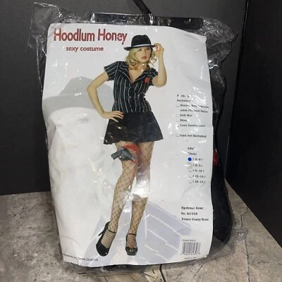 RG Costumes 81658 Hoodlum Miel Vestido Negro Plisado Falda y Sombrero solo Nuevo Pequeño Foto 1 de 3