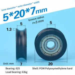 High Quality U Groove Door Window Black Color Bearing 3D Printer Bearing Pulley - Picture 1 of 10