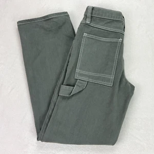 J. GALT NWT Carpenter Jeans Greenish Gray Sz S Straight Leg 5-Pocket 31" Inseam - Picture 1 of 20