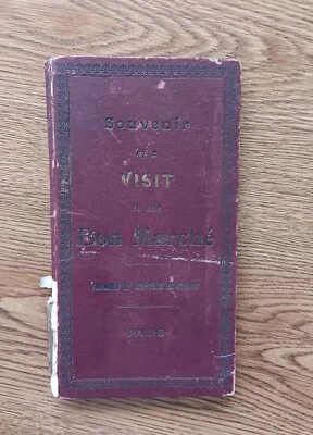 Souvenir of a Visit to the Bon Marche WITH FOLD OUT PARIS MAP + RIBBON - Image 1 of 4