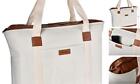  Insulated Grocery Bag with Zippered Top, Thermal Reusable Canvas for 