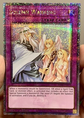Yugioh Solemn Warning RA02-EN078 Quarter Century Secret Rare (QCSR) NM w/Track - Image 1 of 4