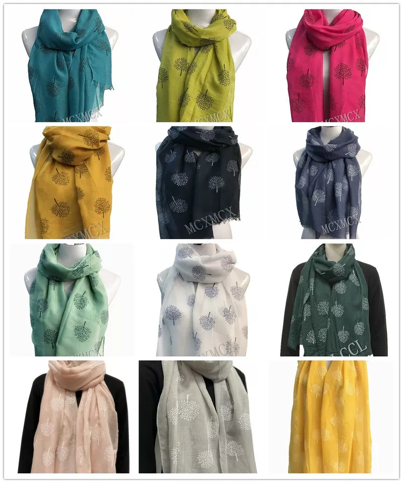 Women Ladies New Fashion Mulberry Tree Print Tree Pattern Shawl Scarf