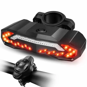 Smart Bike Tail Light LED USB with Turn Signals Automatic Brake Light Remote NEW - Picture 1 of 10