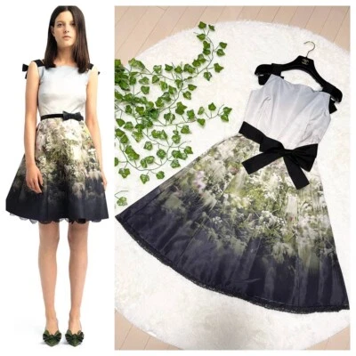 Authentic beautiful collection model Valentino ribbon lace flower art silk Dress - Image 1 of 4