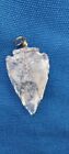 Rose quartz and wire spear head shaped pendant