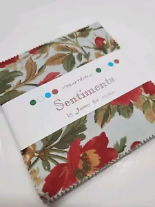 3 Sisters Fabric Sentiments 5 Inch Charm Pack Christmas Moda OOP Quilt Square - Picture 1 of 2