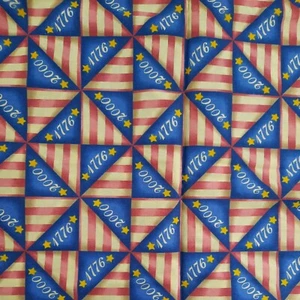 Daisy Kingdom #4059 Stars & Stripes Pinwheel Cotton Fabric 44" X 33" USA America - Picture 1 of 5