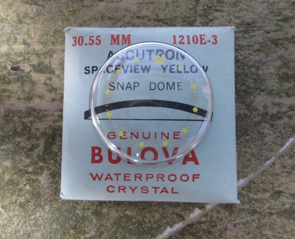 G1N sin etiquetas Genuino Nuevo de Colección Accutron Punto Amarillo Spaceview Cristal 3055 Foto 1 de 1