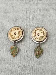 Vintage Native American Earrings, Clip On - Picture 1 of 20
