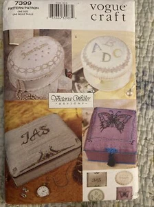 vogue craft pattern victoria waller designs 7399 V7399 pin beaded keepsake boxes - Picture 1 of 2