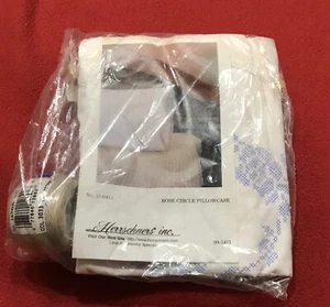Herrschners ROSE CIRCLE Cross Stitch  2  Pillowcases #11-0411 Including Thread - Picture 1 of 3