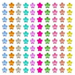 100PCS Mini Flower Hair Clips Colorful Tiny Hair Claws for Girls w/ Box 10C - Picture 1 of 8
