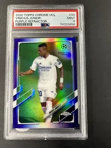 Vinicius Junior 2020 Topps Chrome UCL Purple Refractor PSA 9 POP 4 - Picture 1 of 2