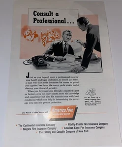 America Fore Insurance Group Advertisement (1954) “Consult a Professional” - Picture 1 of 3