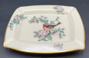 Lenox Serenade Gold-Gilded Trinket Dish Ashtray 7" Bird Floral USA MADE VTG - Picture 1 of 3