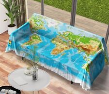 3D World Map I836 Sofa Cover High Stretch Lounge Slipcover Protector Couch Cover