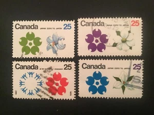 ICOLLECTZONE  CANADA	#508-511 used 1970 expo flowers - Picture 1 of 1